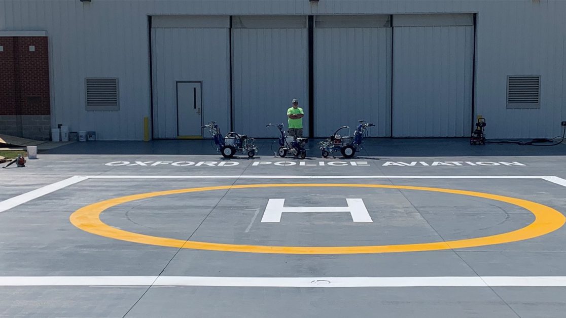 Helipad Restriping for Oxford Police Aviation image