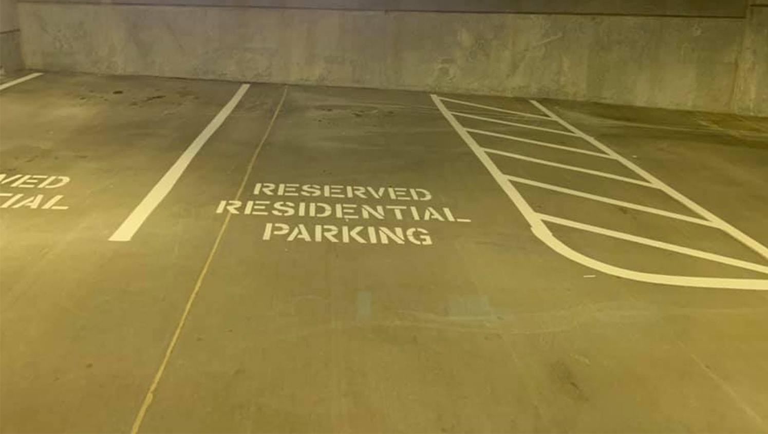reserved residential parking stencil