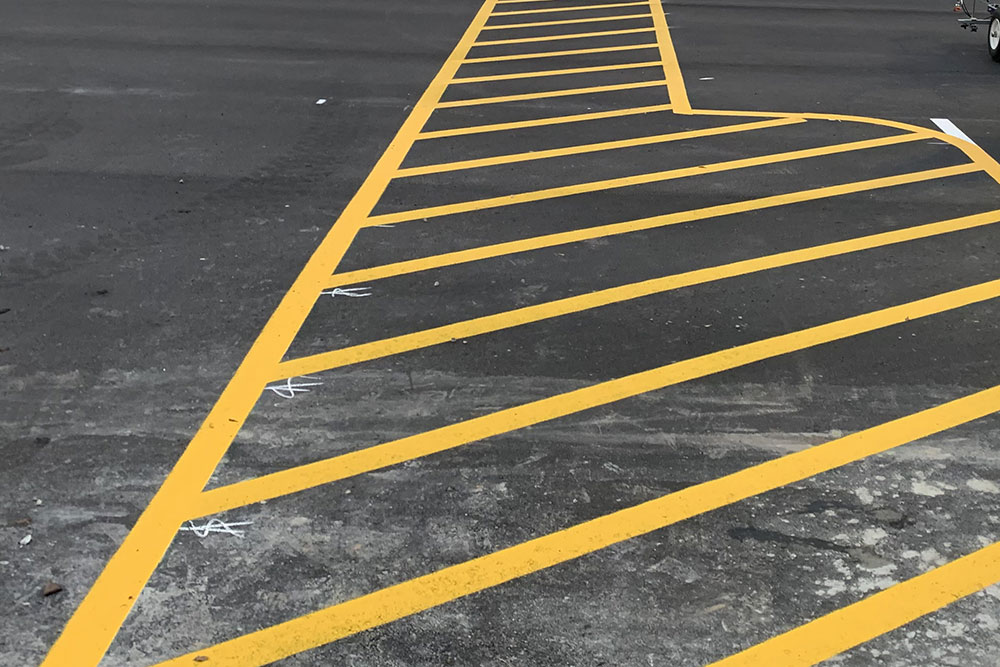 new parking lot markings at Publix in Vestavia Hills, AL