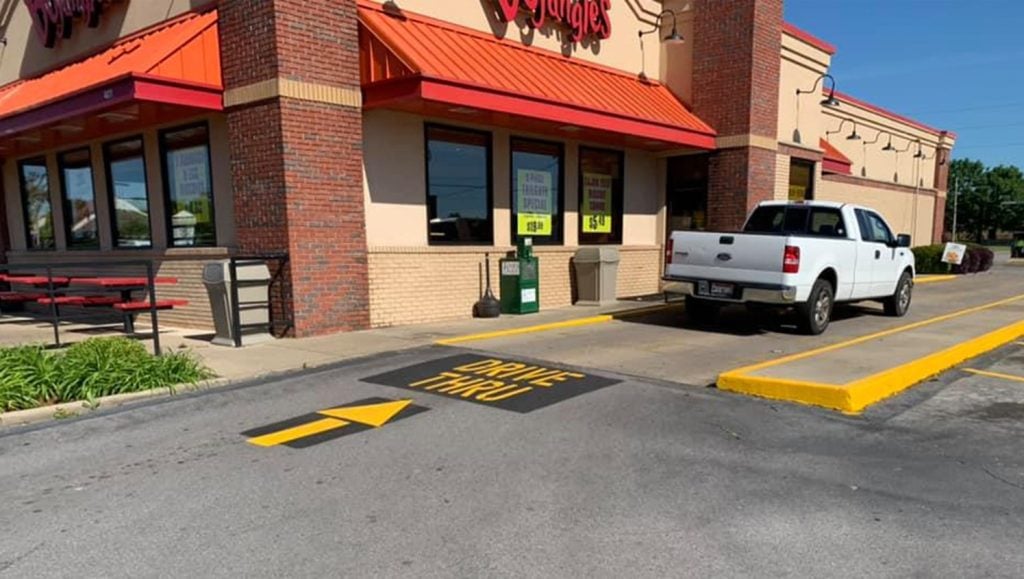 bojangle's restaurant drive thru markings