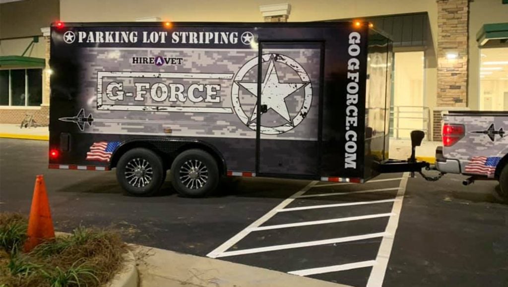 trailer parking stripes at alabama grocery store