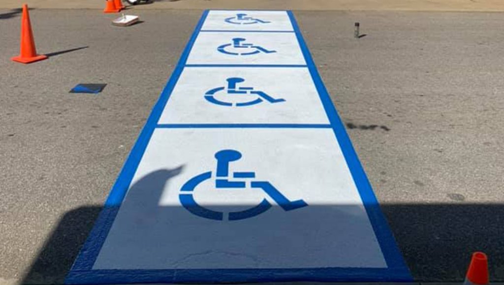 parking lot striping at alabama warehouse