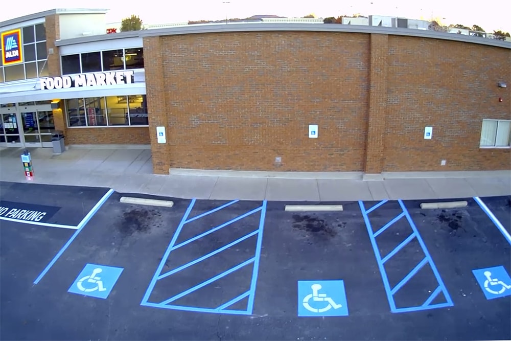 tobacco factory parking aldi Aldi Parking Lot Restriping| G-FORCE® Alabama
