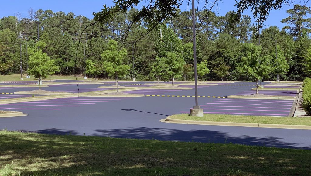 updated parking lines at a T-Mobile call center in Birmingham, AL