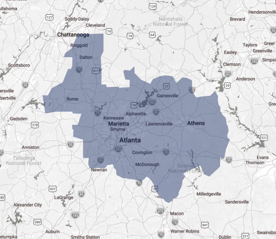 Atlanta Cover Area Map