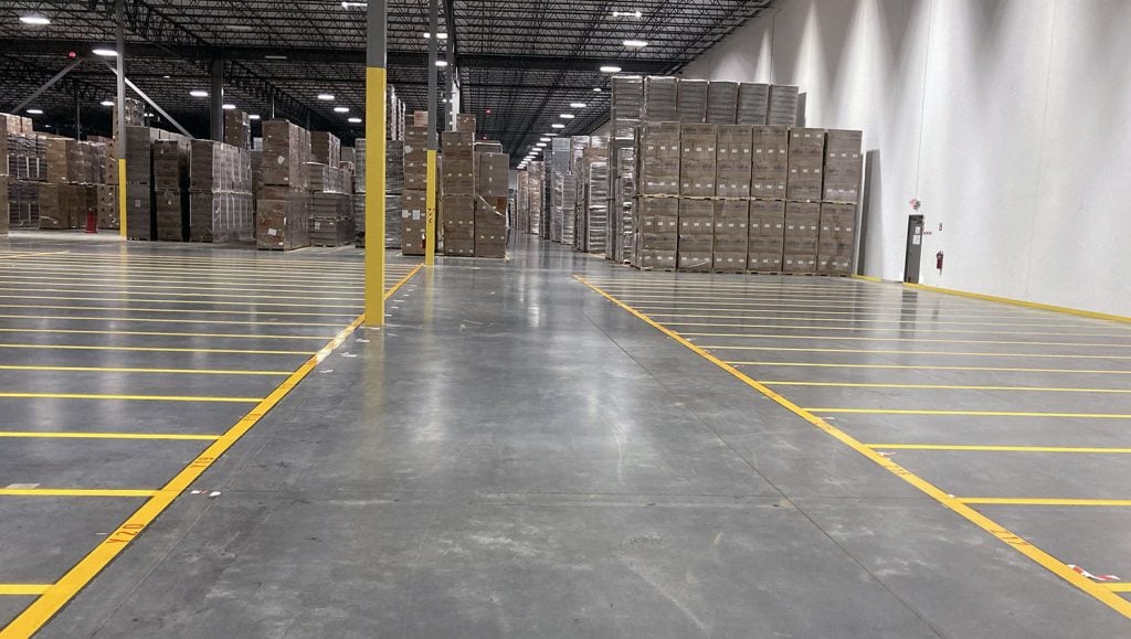 new warehouse striping