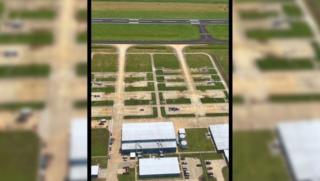 above view of air base striping