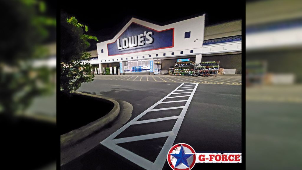lowe’s new parking lot markings