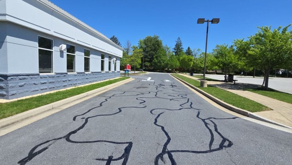 crack sealing for SECU Towson parking lot