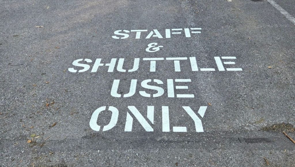 line markings freshly painted for maryland zoo