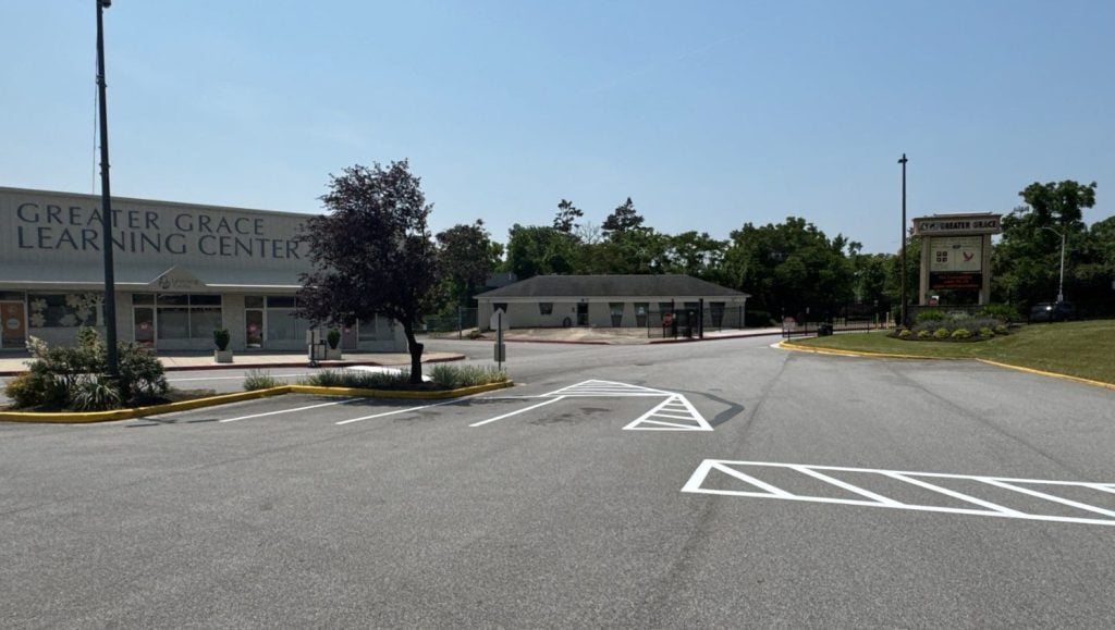 Greater Grace Christian Academy parking lot freshly painted