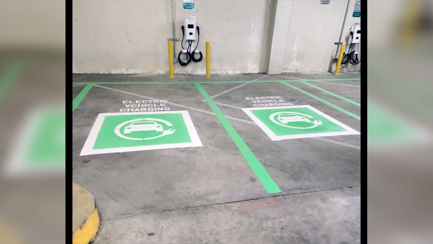 new electric vehicle stall line striping