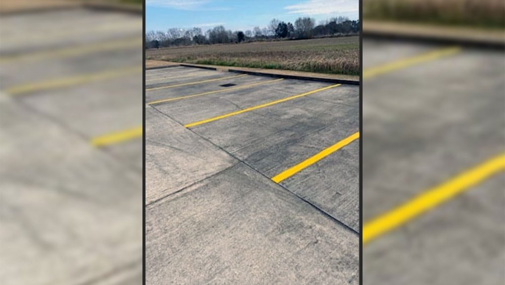 up-close view of new ADA compliant parking stalls