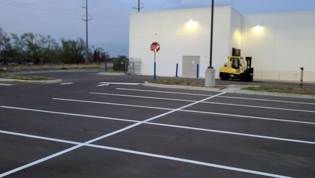 view of new ADA accessible stalls in front of Camping World in Breaux Bridge, LA