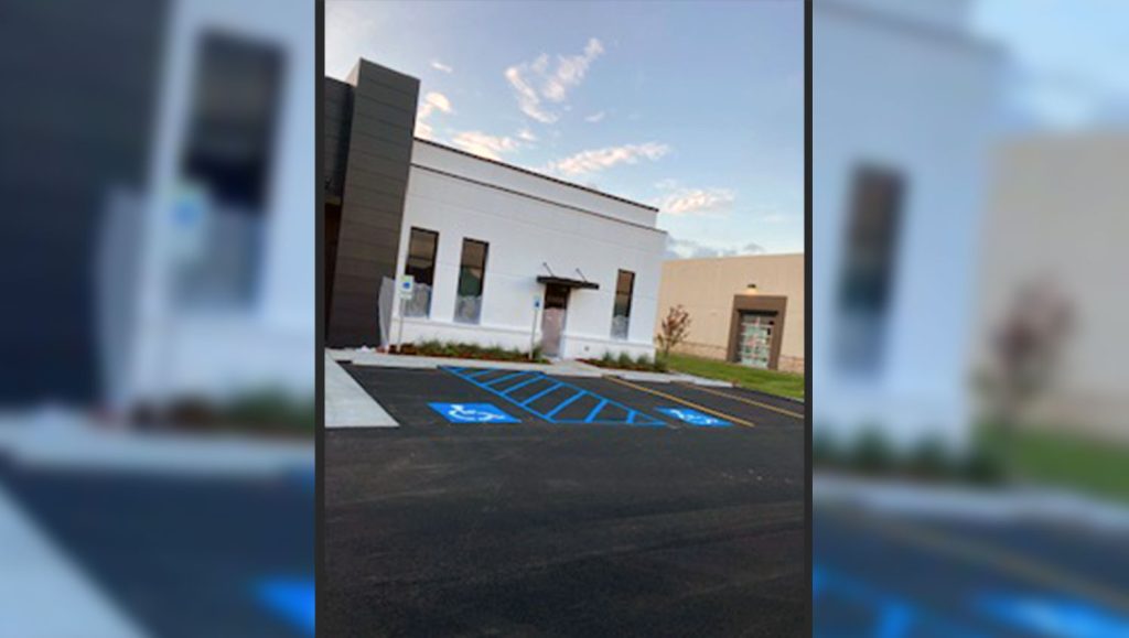 newly striped parking stalls