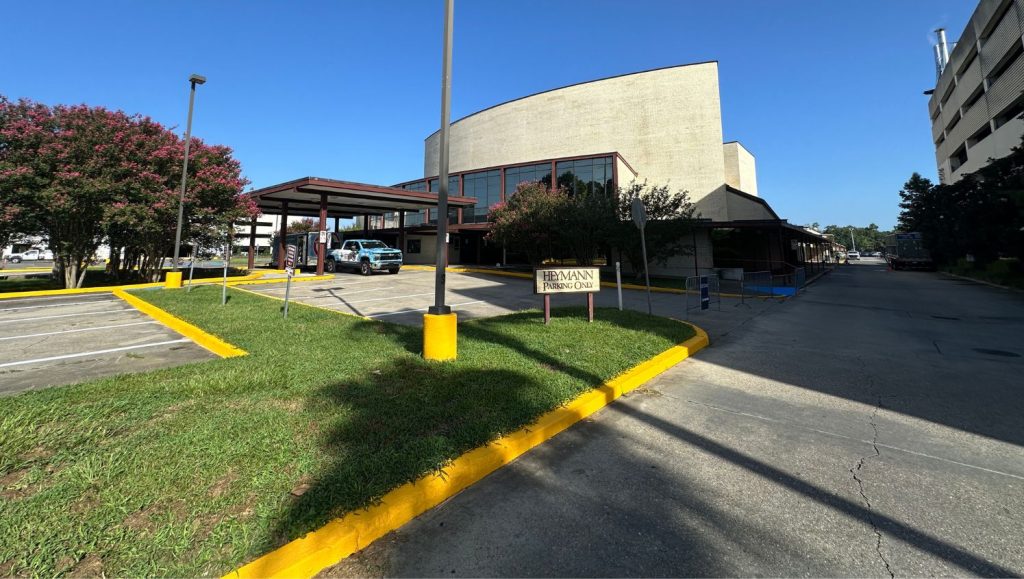 Heymann Performing Arts Center parking lot freshly painted
