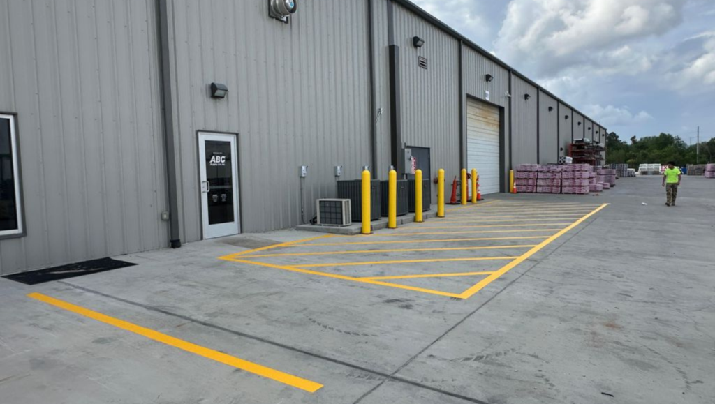 Line Striping Work for ABC Supply Company in Lake Charles, LA