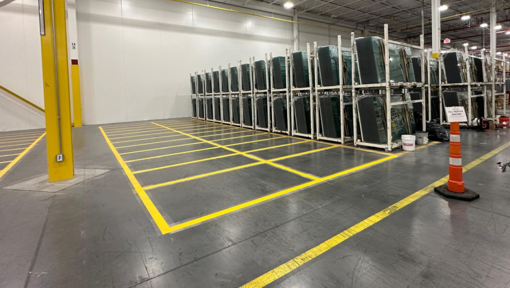 Warehouse Marking Lines for First Solar in New Iberia, LA