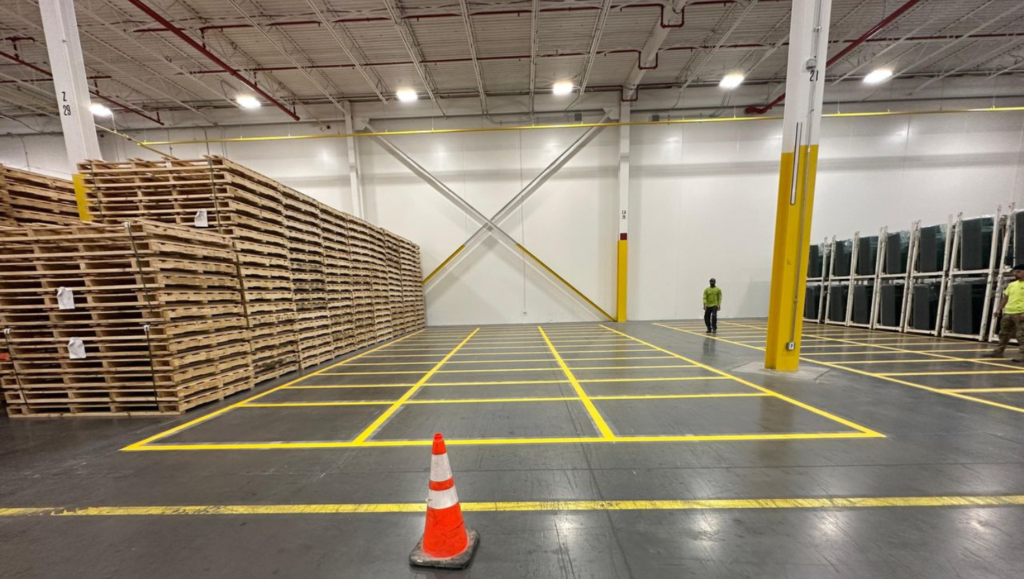 Warehouse Marking Painting for First Solar in New Iberia, LA