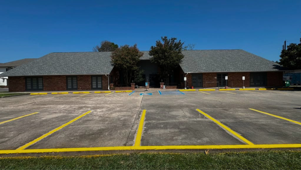 Line Striping Job for Oceans Healthcare in Lafayette, LA