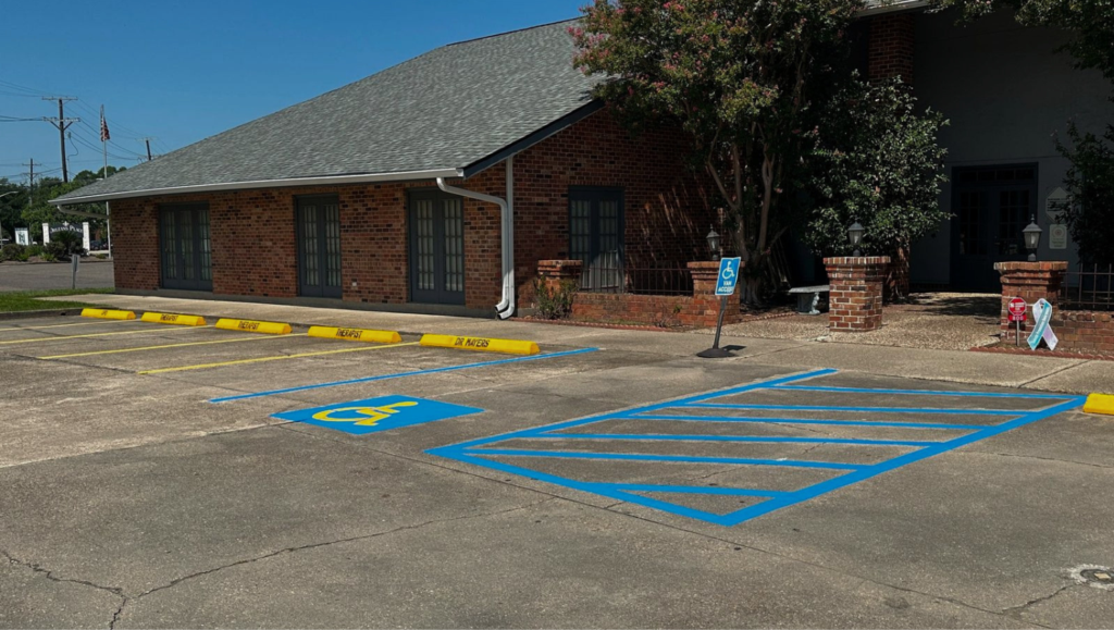 Line Striping Work Project for Oceans Healthcare in Lafayette, LA