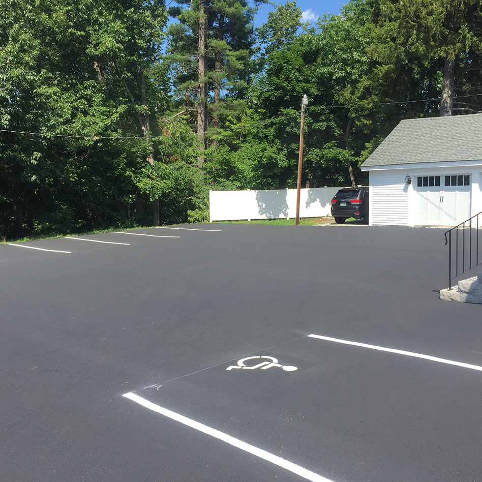 ada compliant markings at smith and heald funeral home parking lot