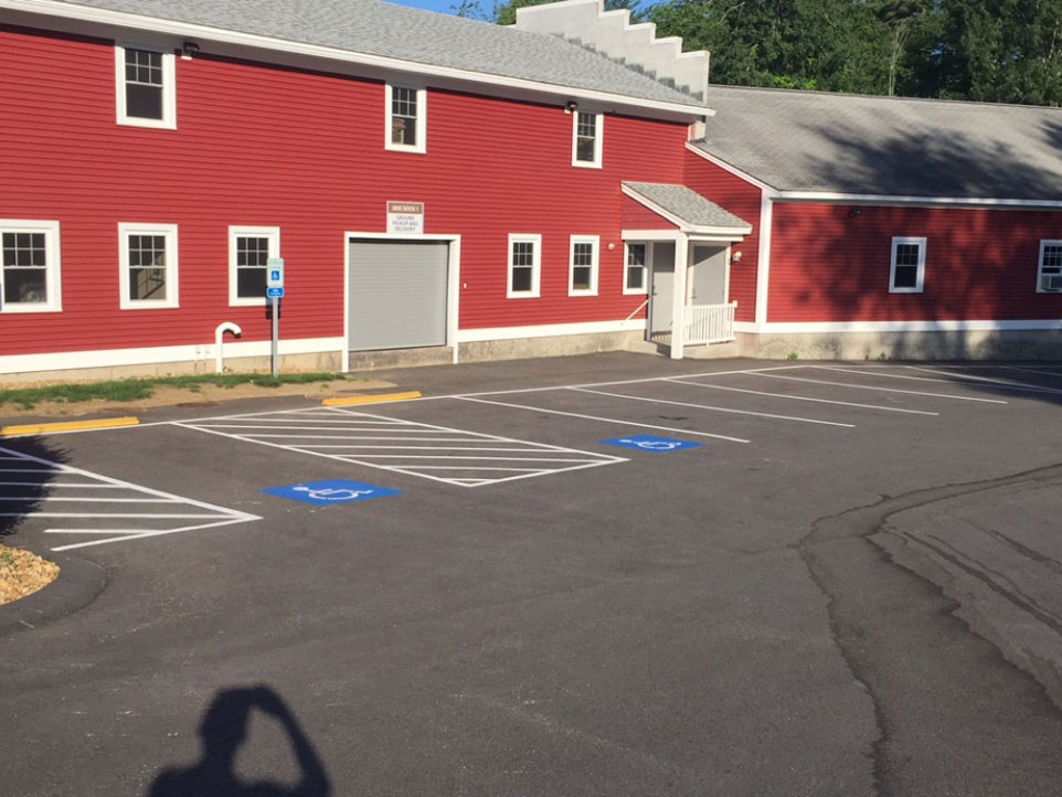 new re-striped pet store parking lot