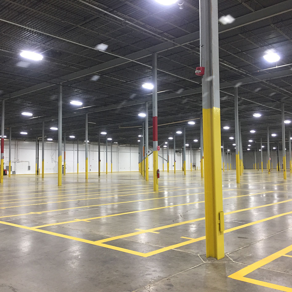 new warehouse yellow line markings