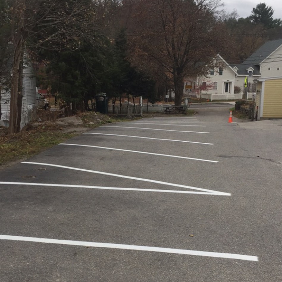 Freshly painted parking stalls at Ferns County Store