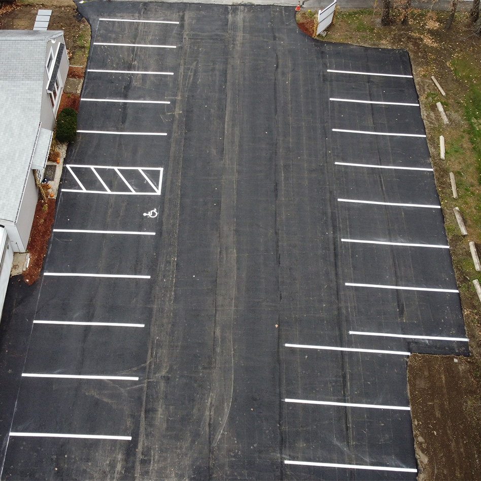 Overhead view of Matley’s Hot Tins and Pool’s new parking lot