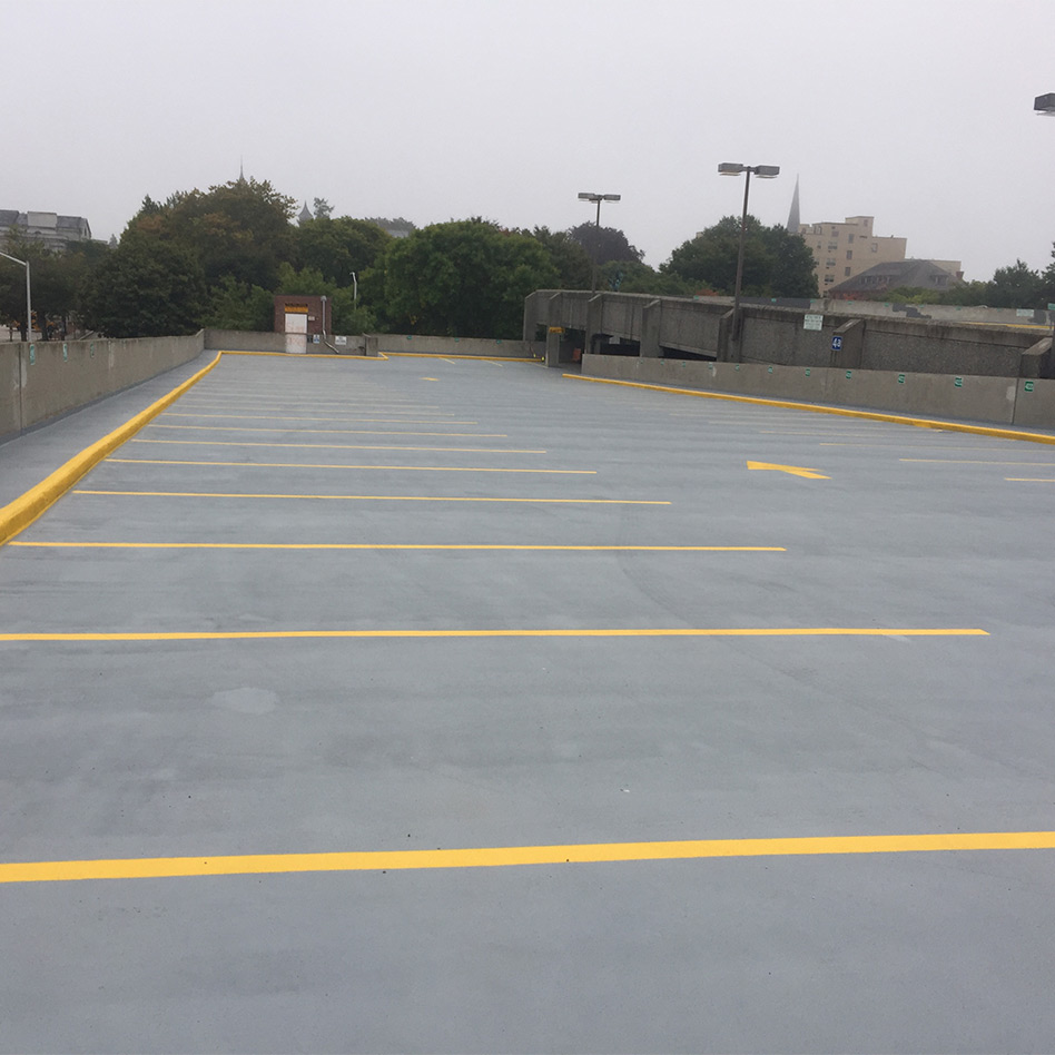 Freshly painted parking stalls in Manchester, NH