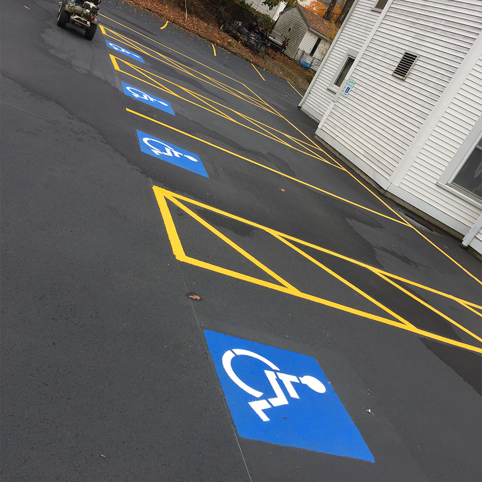 new handicap stalls at St. Patrick’s church in Milford, NH