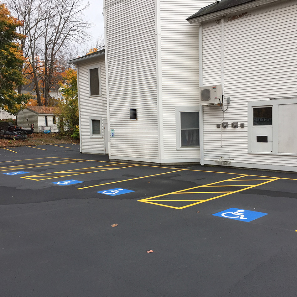 new handicap stalls at the St. Patrick’s church in Milford, NH