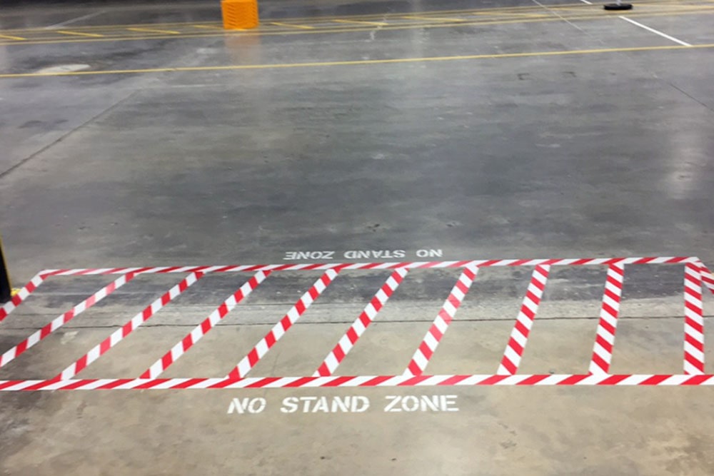 view of new taping applied on Amazon/Northpoint Construction’s safety area