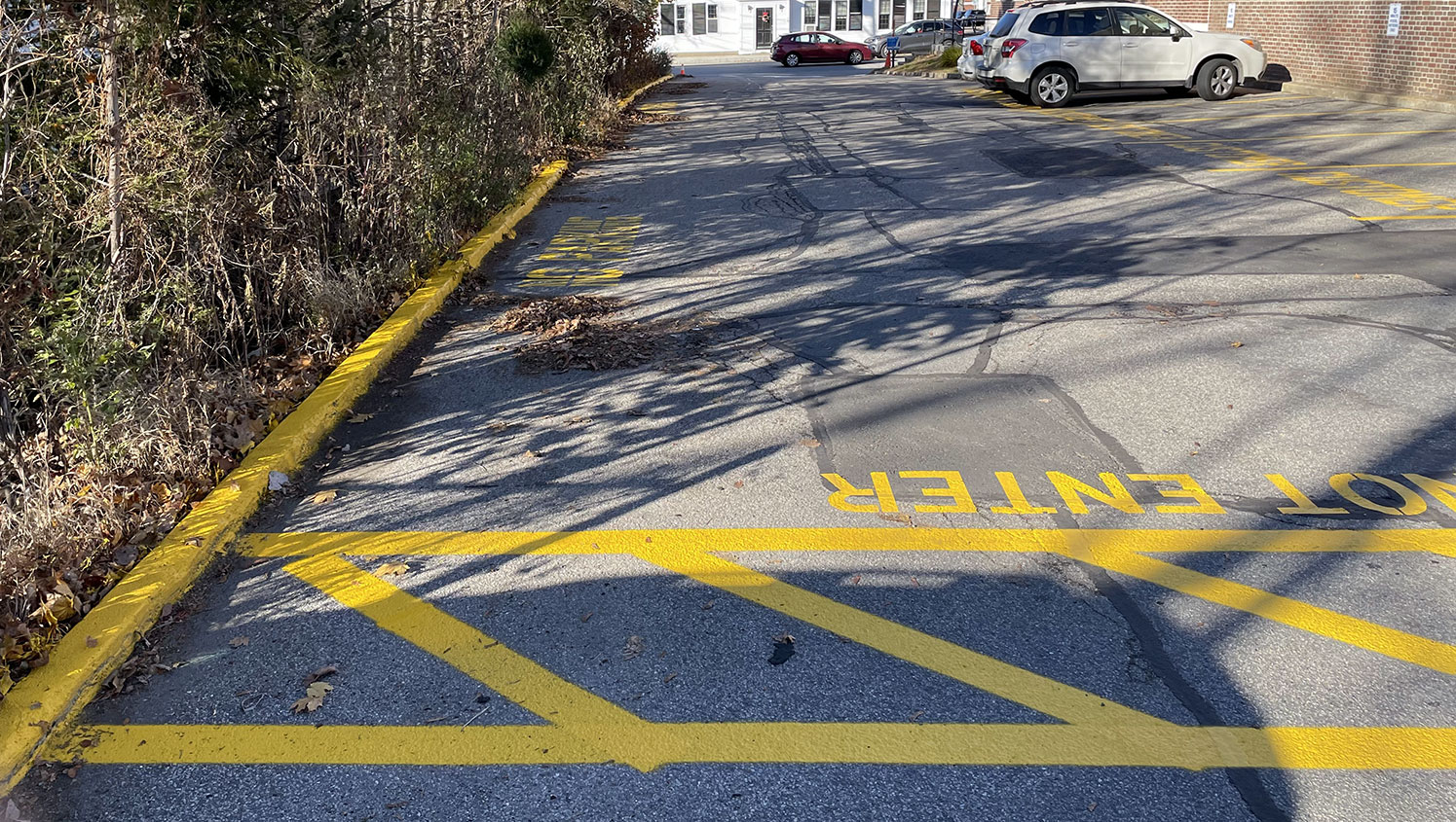 do not enter’ parking lot markings