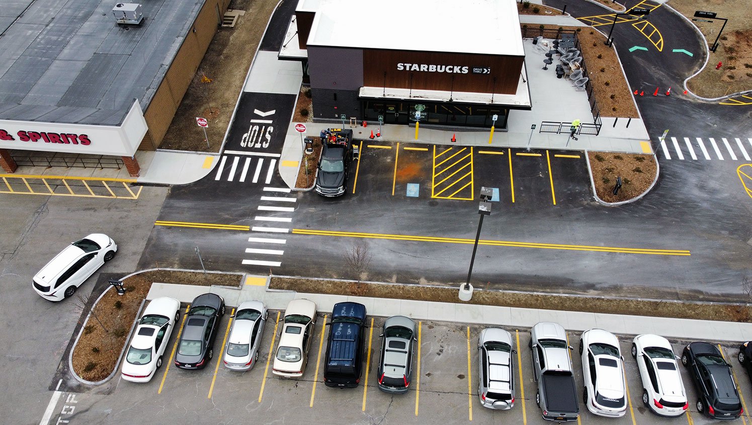 Parking Lot Striping for Danvers, MA Starbucks GFORCE™