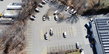 Image of Line Striping for Woburn, MA Comcast Facility