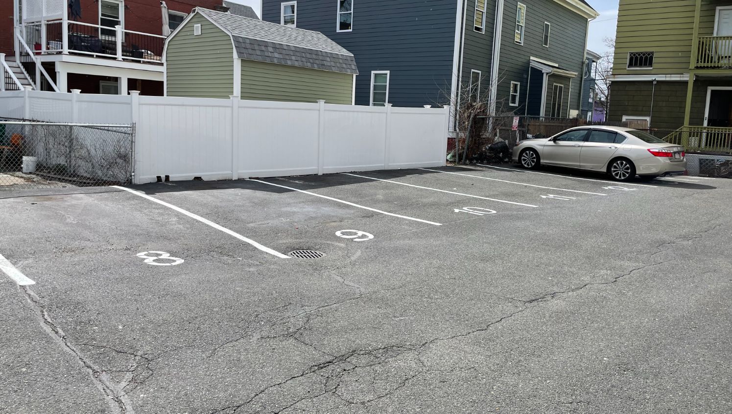 re-striped parking lot stalls in lynn, ma