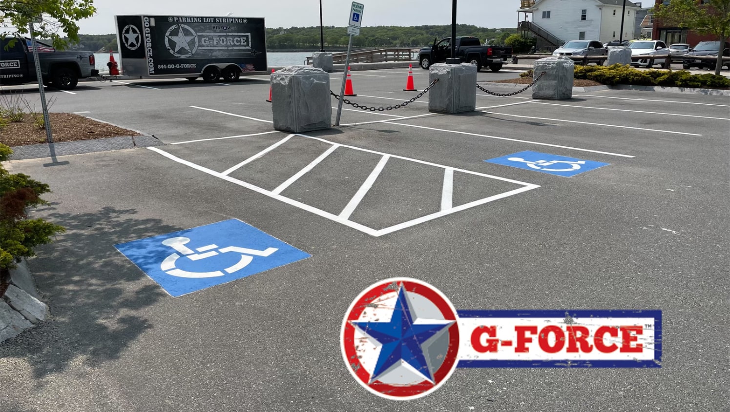 ada-compliant parking lot striping at beauport hotel gloucester