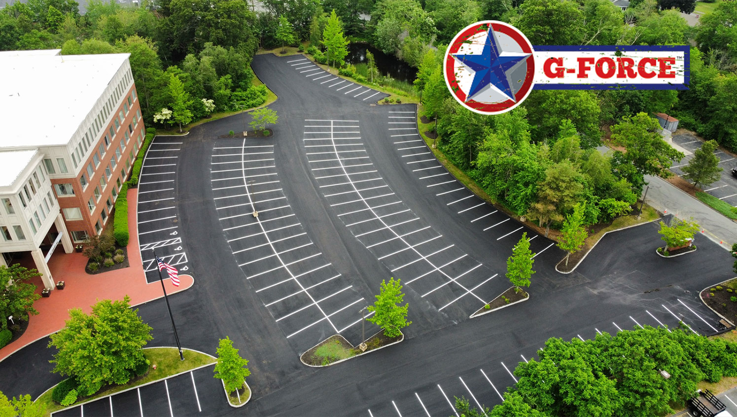 parking lot striping for office building in lynnfield, ma