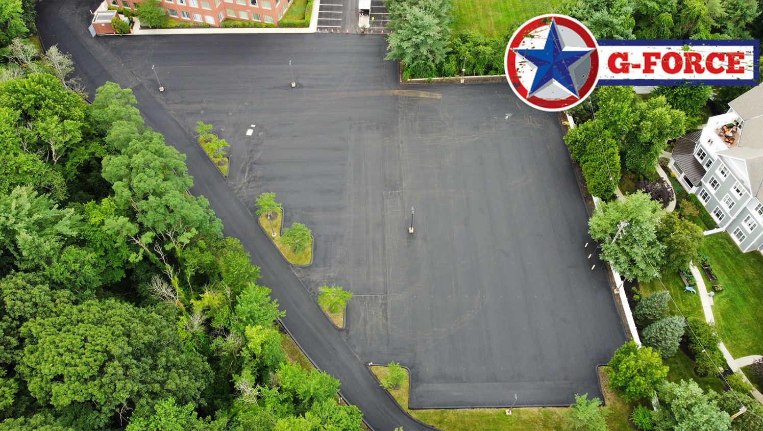before view of line striping in Lynnfield, MA