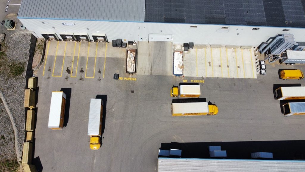 an aerial view of a no-parking zone