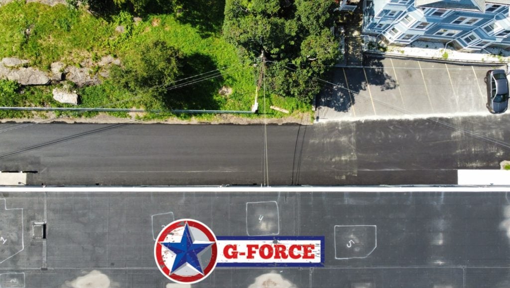 area before re-striping