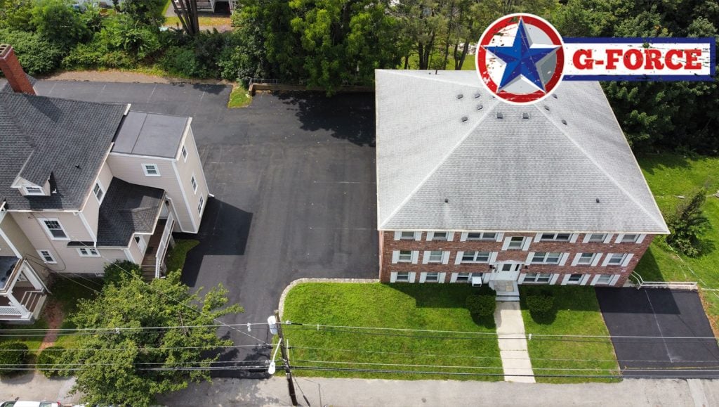 before view of line striping in Lowell, MA