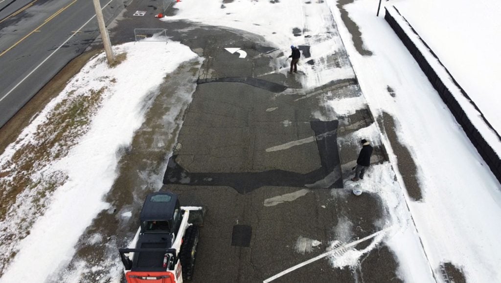 newly striped parking stalls