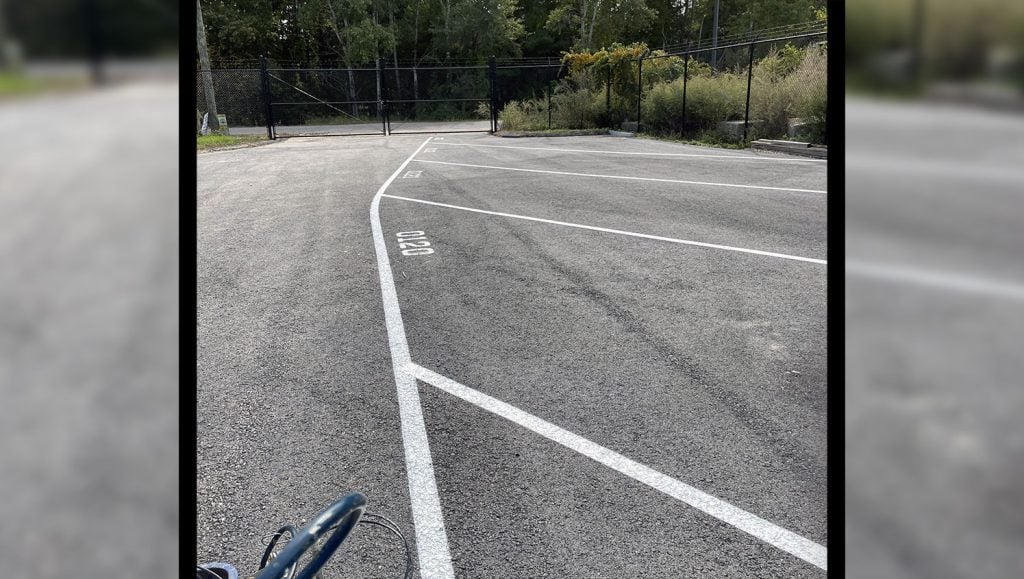 re-striped parking stalls