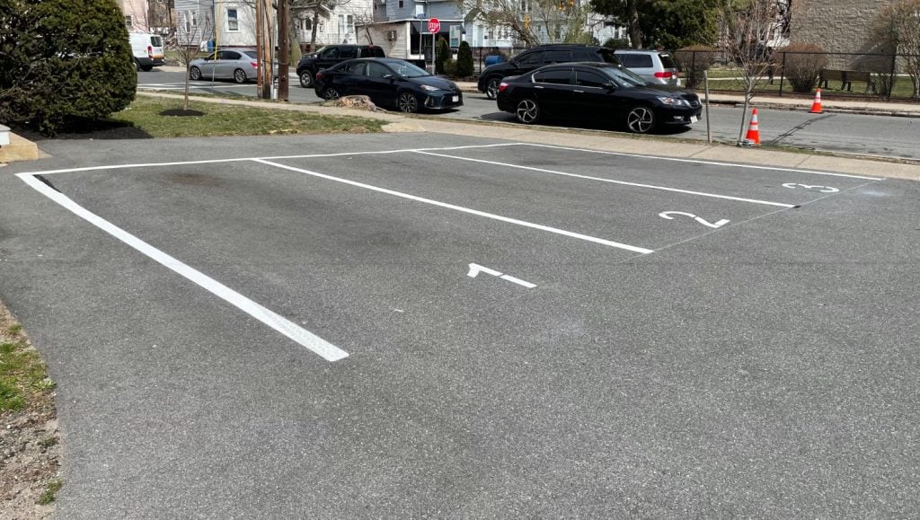 new numbered parking lot stalls