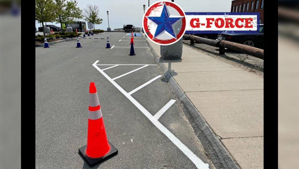 newly striped parking deck markings at beauport hotel gloucester