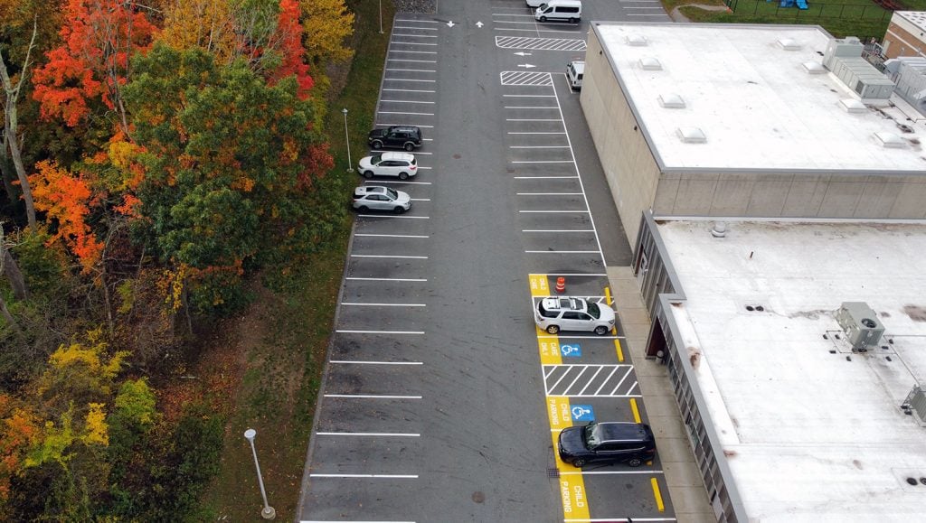 re-striped handicap stalls