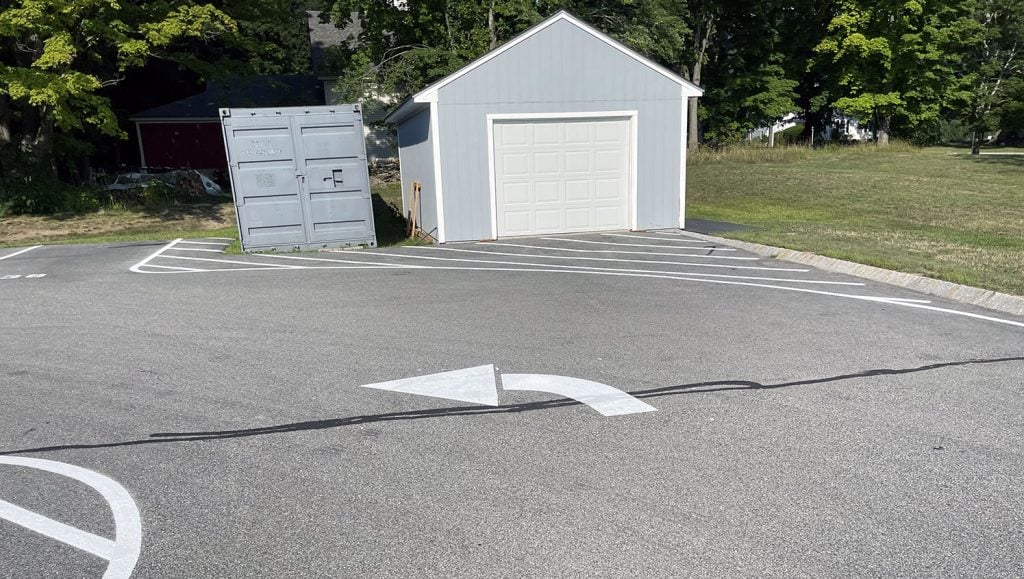 re-striped parking stalls